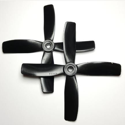 (image for) HQ PROP 4-BLADE/QUADBLADE 4X4X4 4 PROPELLER SET 2CW 2CCW (BLACK)